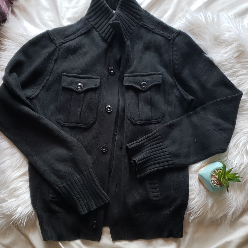 Converse Black Cardigan Sweater